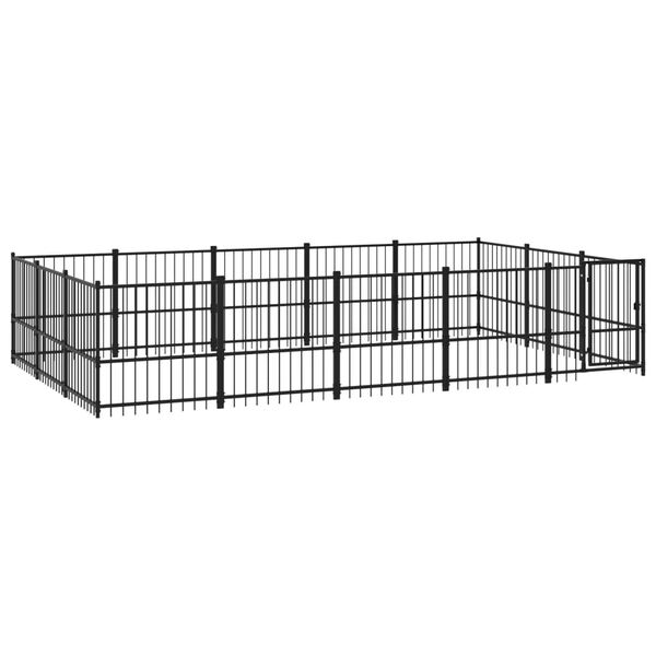 vidaXL Chenil d'ext&eacute;rieur pour chiens Acier 14,11 m&sup2;