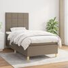 vidaXL Sommier &agrave; lattes de lit avec matelas Taupe 90x200 cm Tissu