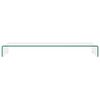 vidaXL Meuble TV/pour moniteur 110x30x13 cm verre transparent