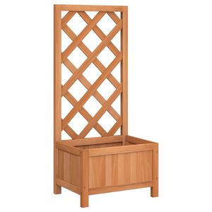 vidaXL Jardini&egrave;re avec treillis marron 40x30x90 cm bois massif de sapin