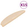 vidaXL Tapis d'escalier 15 pi&egrave;ces 65 x 21 x 4 cm Cr&egrave;me Demi-rond Grand