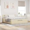 VidaXL Cadre de lit ottoman avec matelas cr&egrave;me 160x200 cm tissu