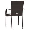 vidaXL Chaises empilables d'ext&eacute;rieur lot de 4 R&eacute;sine tress&eacute;e Marron