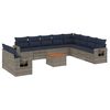 vidaXL Ensemble de canap&eacute; de jardin 11 pcs avec coussins gris r&eacute;sine tress&eacute;e
