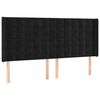 vidaXL Sommier &agrave; lattes de lit matelas et LED Noir 180x200 cm Velours