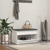 vidaXL Banc d'entr&eacute;e Blanc 83 x 38 x 45 cm Bois Ing&eacute;nierie et Tissu