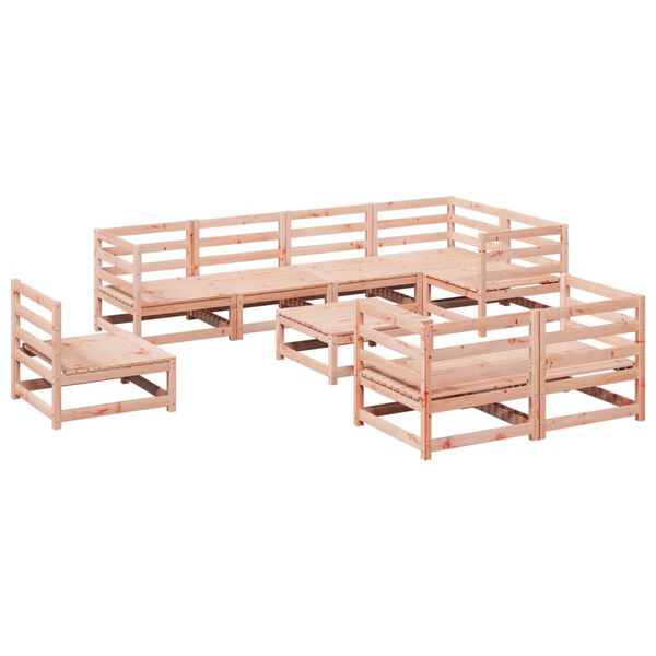 vidaXL Salon de jardin 9 pcs bois massif sapin de douglas