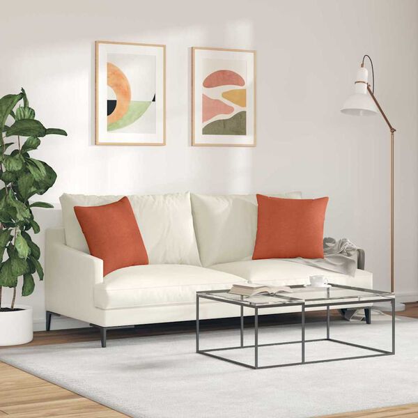 vidaXL Coussins de canap&eacute; 2 pcs Rouge orange 45 x 45 cm