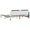 vidaXL Cadre de lit avec LED sans matelas Zadar blanc et noir 200x200 cm