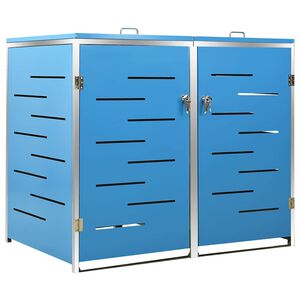 vidaXL Abri pour deux poubelles 138x77,5x115 cm Inox