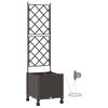 vidaXL Porte-plante de jardin avec irrigation et roues Marron PP