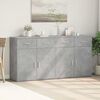 vidaXL Buffets 2 pcs gris b&eacute;ton 79x38x80 cm bois d'ing&eacute;nierie