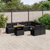 vidaXL Salon de jardin 10 pcs avec coussins noir r&eacute;sine tress&eacute;e