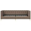 vidaXL Lit avec matelas et USB Taupe Tissu 90x200 cm