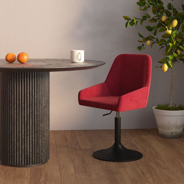 vidaXL Chaise pivotante de salle &agrave; manger Rouge bordeaux Velours