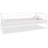 vidaXL Cadre de lit de jour sans matelas blanc m&eacute;tal 90x200 cm