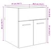 vidaXL Armoire d'&eacute;vier Ch&ecirc;ne noir 41 x 38,5 x 46 cm Bois d'ing&eacute;nierie