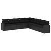 vidaXL Salon de jardin 9 pcs avec coussins noir r&eacute;sine tress&eacute;e