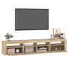 vidaXL Meuble TV avec lumières LED Chêne sonoma 210x35x40 cm