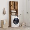 vidaXL Meuble pour machine &agrave; laver vieux bois 64x25,5x190 cm
