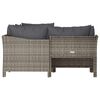 vidaXL Salon de jardin 4 pi&egrave;ces avec coussins en polyrotin gris
