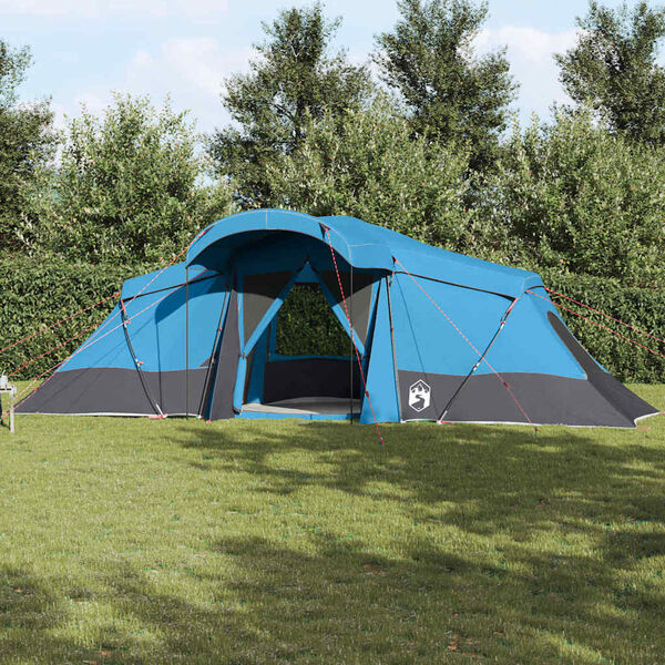 vidaXL Tente familiale avec toit Bleu et gris 721 x 335 x 212 cm