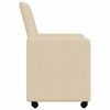 vidaXL Chaises de Salle &agrave; Manger avec Roues 2 pcs Cr&egrave;me tissu