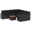 vidaXL Salon de jardin 9 pcs avec coussins noir r&eacute;sine tress&eacute;e
