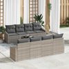 vidaXL Ensemble de Canap&eacute;s avec coussin 9 pcs Gris clair polyrotin