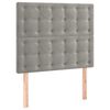 vidaXL T&ecirc;te de lit &agrave; LED Gris clair 90x5x118/128 cm Velours