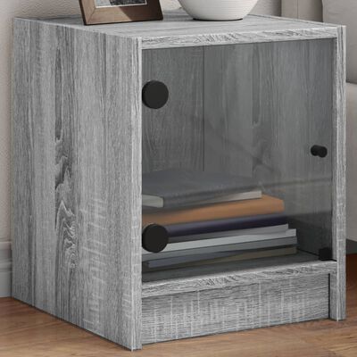 vidaXL Tables de chevet et portes vitrées 2pcs sonoma gris 35x37x42cm