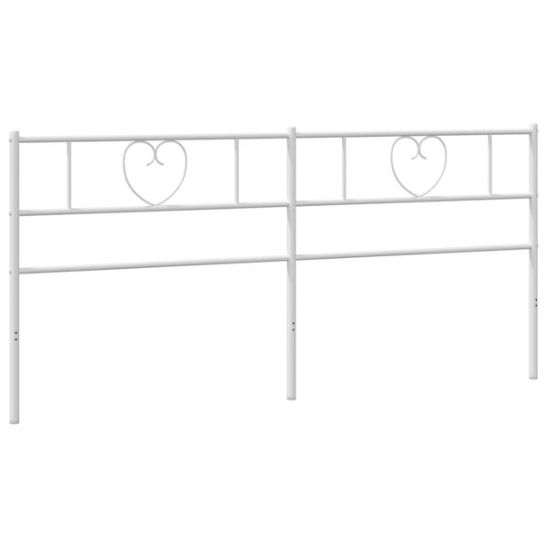 vidaXL T&ecirc;te de lit de remplacement m&eacute;tal blanc 193 cm