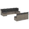 vidaXL Salon de jardin avec coussins 10 pcs gris r&eacute;sine tress&eacute;e