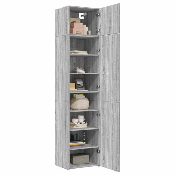 vidaXL Armoire de rangement mince sonoma gris 50x42,5x225 cm