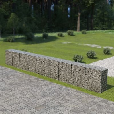 vidaXL Mur à gabion avec couvercles Acier galvanisé 900x50x100 cm