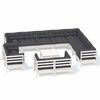 vidaXL Salon de jardin 13 pcs avec coussins blanc bois de pin solide