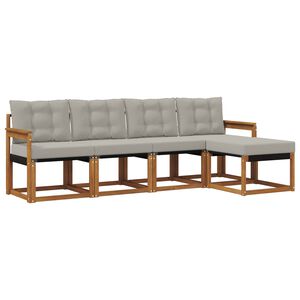 vidaXL Ensemble de canap&eacute;s d'ext&eacute;rieur 5 pc Gris Naturel et Clair