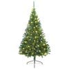 vidaXL Sapin de No&euml;l artificiel pr&eacute;-&eacute;clair&eacute; Vert 210 cm PVC