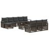 vidaXL Ensemble de canap&eacute; de jardin 11 pc Gris polyrotin