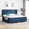 vidaXL Lit &agrave; ressorts avec matelas Bleu 200 x 200 cm tissu