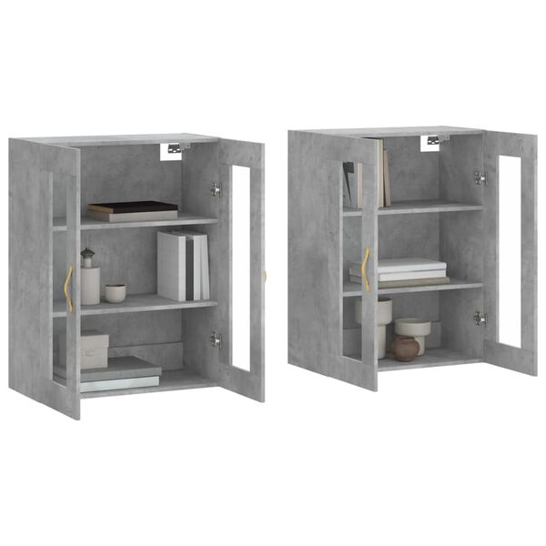 vidaXL Armoires murales 2 pcs gris b&eacute;ton bois d'ing&eacute;nierie