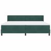 vidaXL Lit &agrave; ressorts avec matelas Vert fonc&eacute; 200 x 200 cm Velours