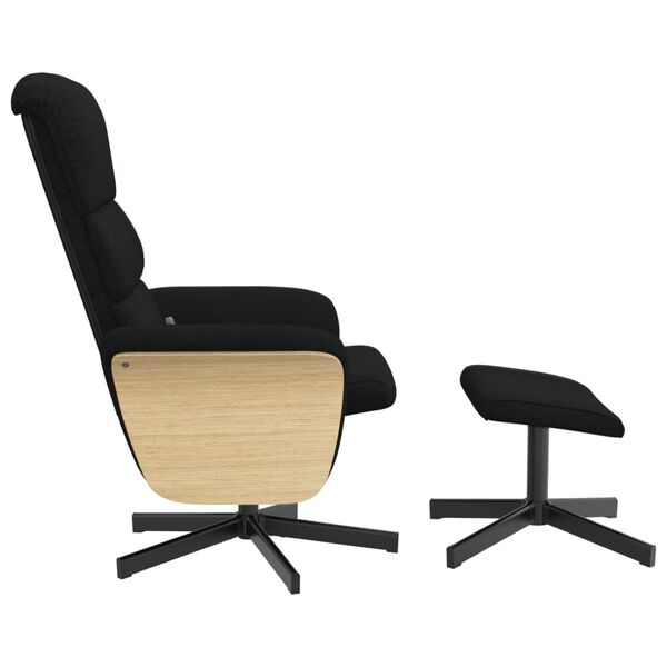vidaXL Fauteuil de massage inclinable avec repose-pied noir tissu