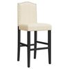 vidaXL Chaises de bar lot de 2 bois massif d'h&eacute;v&eacute;a et tissu