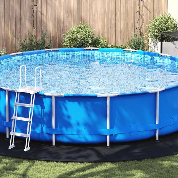 vidaXL Tapis de piscine Noir &Oslash; 610 cm Tissu non tiss&eacute;