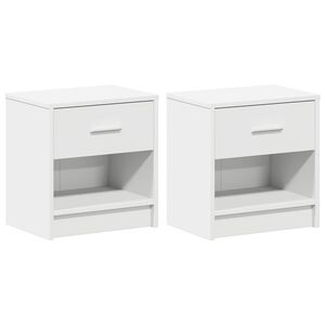 vidaXL Tables de chevet 2 pcs avec tiroir Blanc 39x28x41 cm
