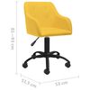 vidaXL Chaise pivotante de salle &agrave; manger Jaune Tissu
