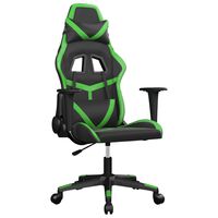 vidaXL Chaise de jeu de massage Noir et vert Similicuir