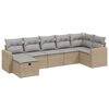 vidaXL Salon de jardin avec coussins 7pcs m&eacute;lange beige r&eacute;sine tress&eacute;e