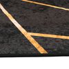vidaXL Tapis lavable noir et dor&eacute; 80x300 cm